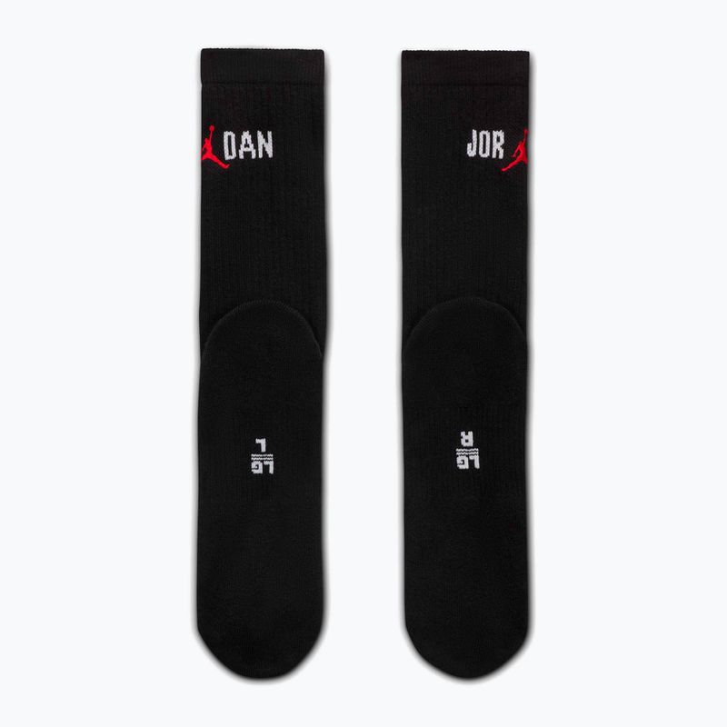 Socks Nike Jordan Everyday Crew 1 para black/white/university red 3