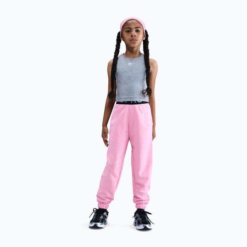 Children's trousers Nike Pro Fleece Dri-Fit med soft pink/med soft pink/black/white 2