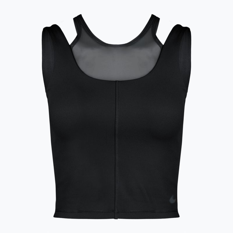 Woman's training top Nike One Fitted Dri-Fit Cropped Tank black/dark smoke grey 6