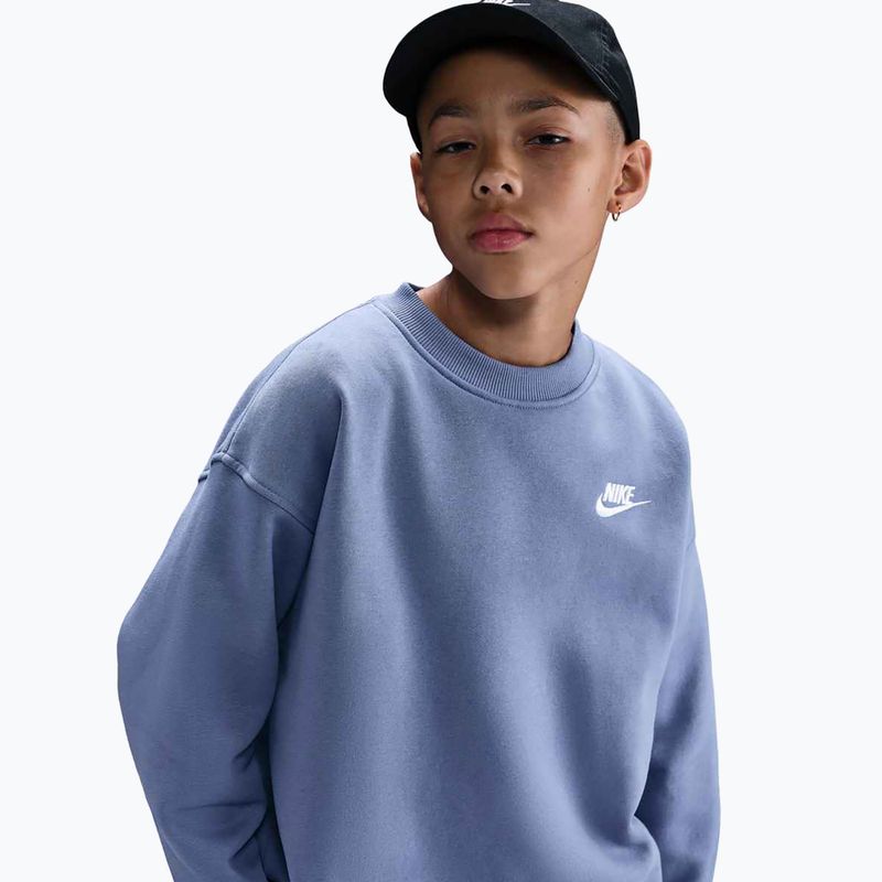 Children's sweatshirt Nike Sportswear Club Fleece world indigo/white 6