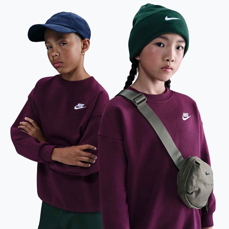 Children's sweatshirt Nike Sportswear Club Fleece bordeaux/white 6