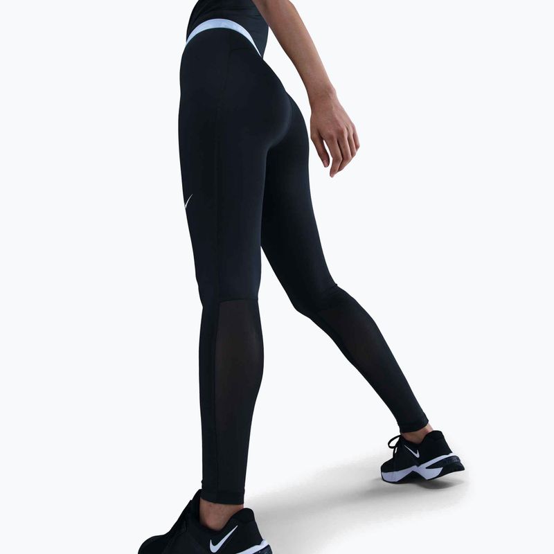 Womenʼs Nike Pro 365 Tight leggings black/celestine blue/white 4