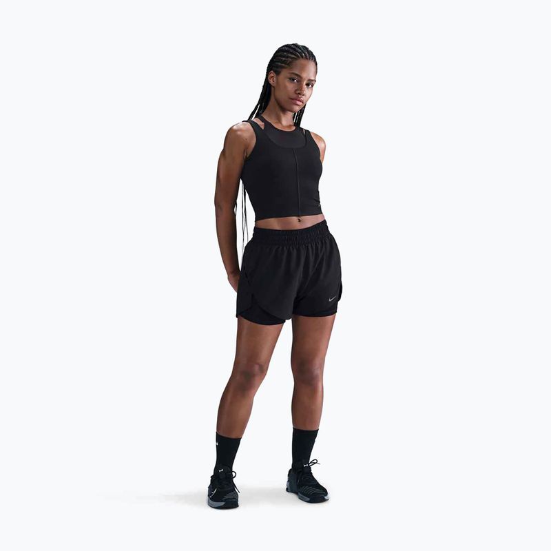 Women's training top Nike One Fitted Dri-Fit Cropped Tank black/dark smoke grey 2