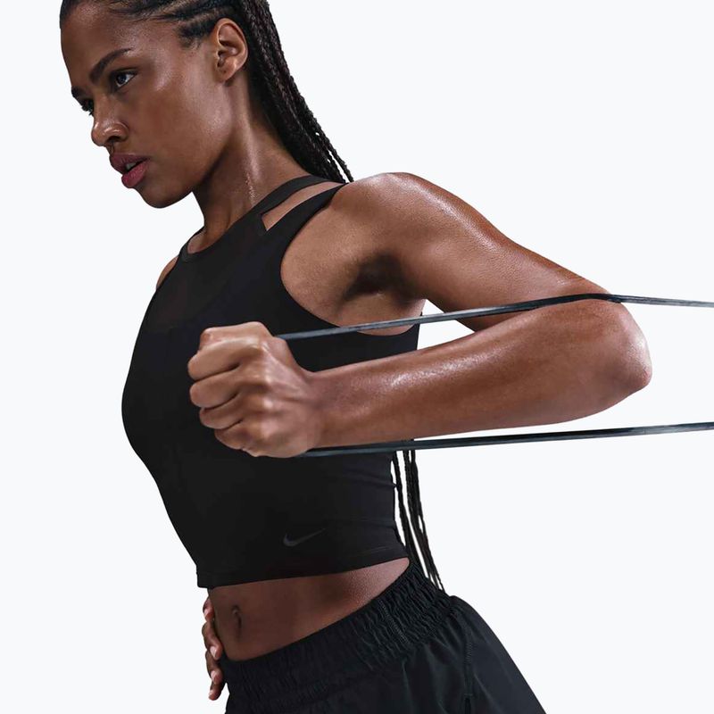 Women's training top Nike One Fitted Dri-Fit Cropped Tank black/dark smoke grey 4