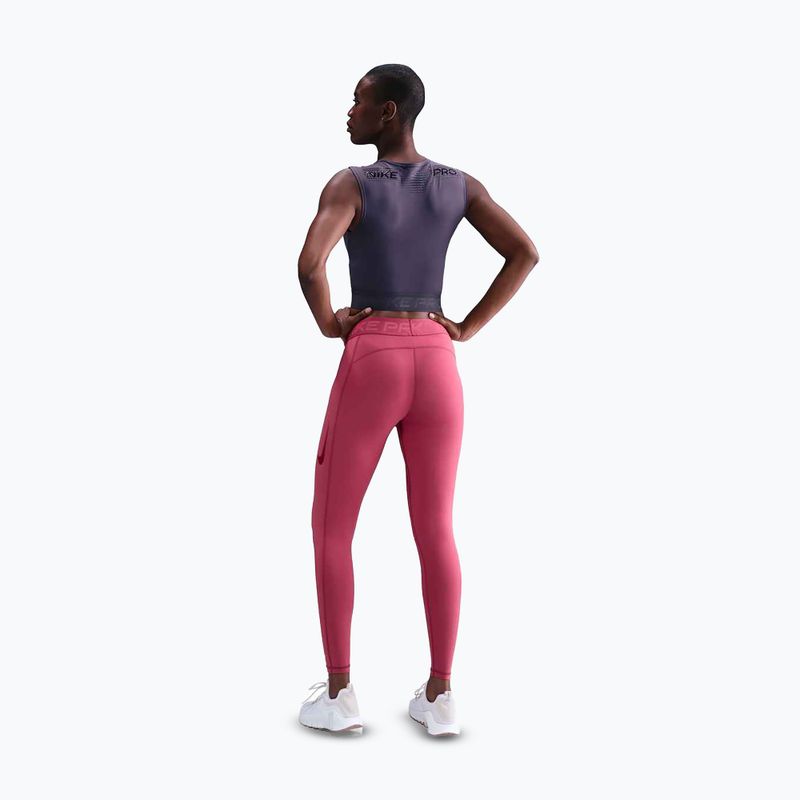 Women's training leggings Nike Pro Mid-Rise sweet beet/white 3