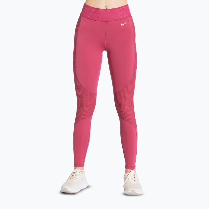 Women's training leggings Nike Pro High-Waisted sweet beet/white