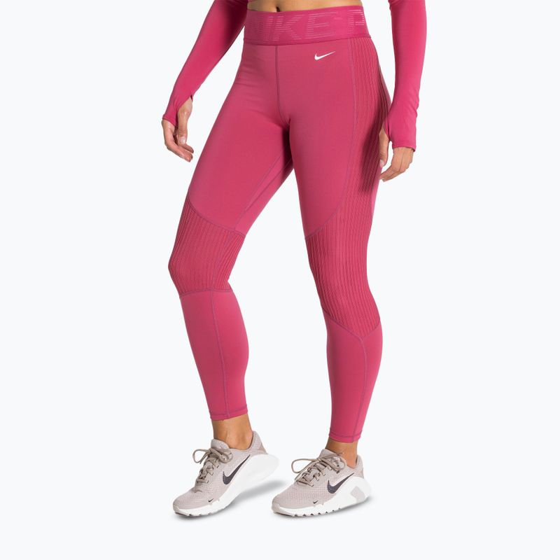 Women's training leggings Nike Pro High-Waisted sweet beet/white 4