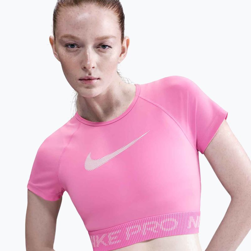 Woman's training top Nike Pro Dri-Fit Graphic Cropped playful pink/pink foam/white 4