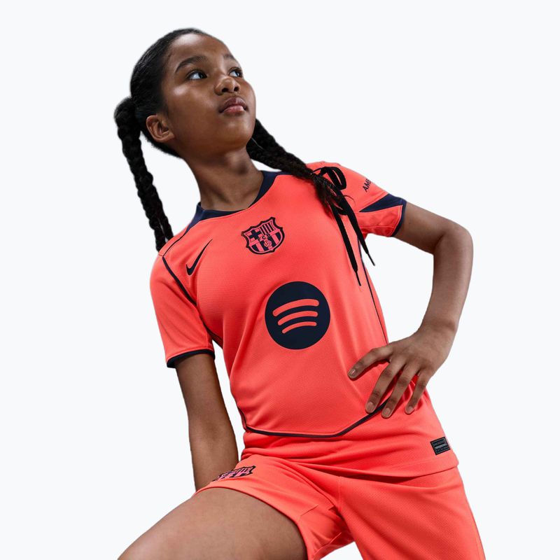 Children's football T-shirt Nike FC Barcelona 2025/26 Stadium Third Jr bright mango/midnight navy/midnight navy 6