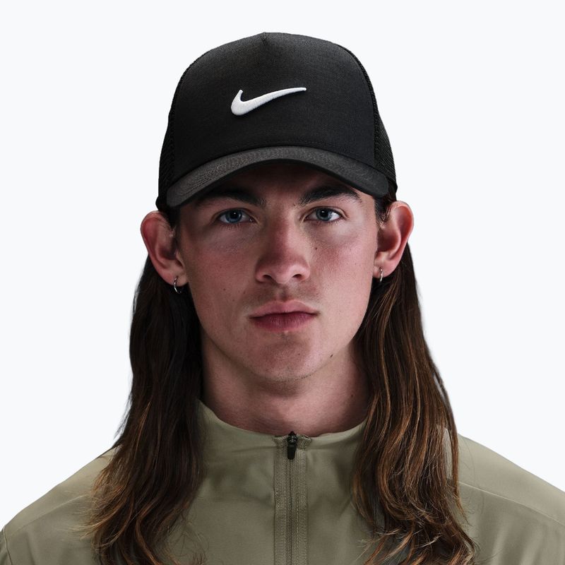 Men's baseball cap Nike Rise Structured Trucker black/black/white 7