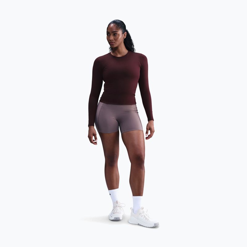 Women's longsleeve Nike One Fitted Dri-Fit burgundy crush/white 2