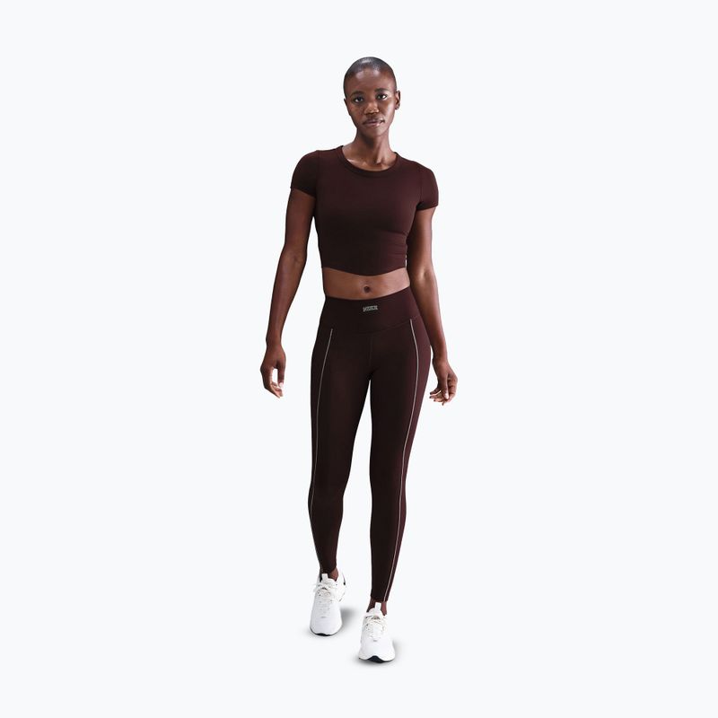 Women's leggings Nike One High-Waisted burgundy crush 2