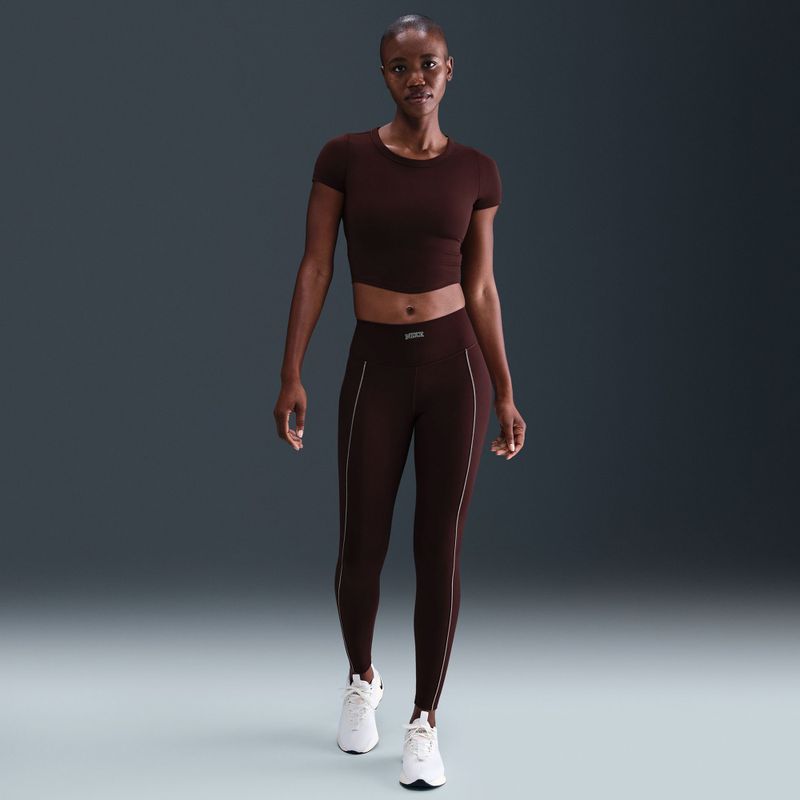 Women's leggings Nike One High-Waisted burgundy crush 8