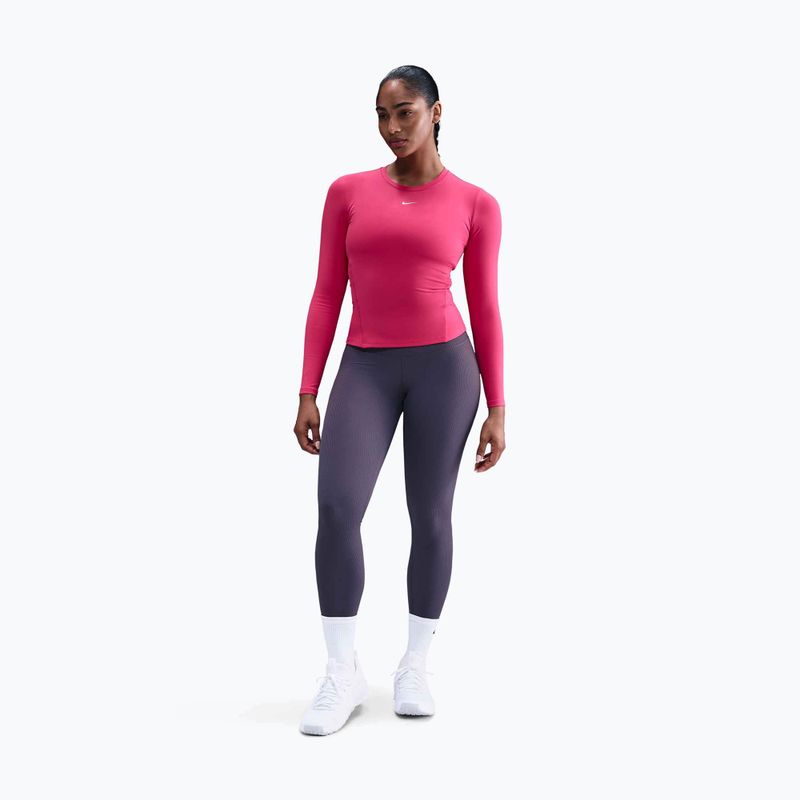 Women's longsleeve Nike One Fitted Dri-Fit rush pink/white 2