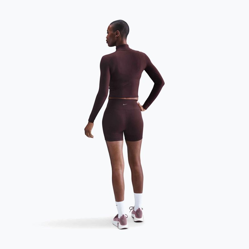 Women's Nike One Fitted Longsleeve Dri-Fit 1/4 Zip Mid Layer burgundy crush/white 3
