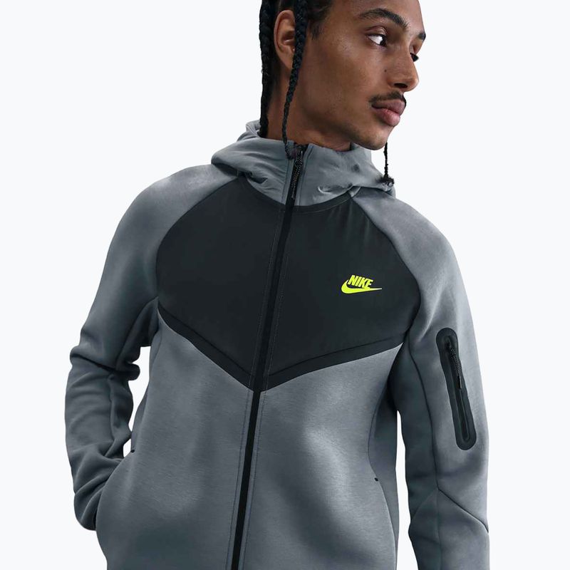 Men's sweatshirt Nike Tech Windrunner Full-Zip cool grey/dark smoke grey/volt 3