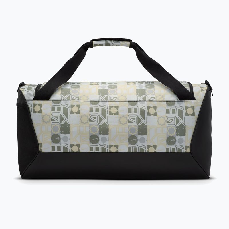 Training bag Nike Brasilia 9.5 Aop 60 l off white/black/white 3