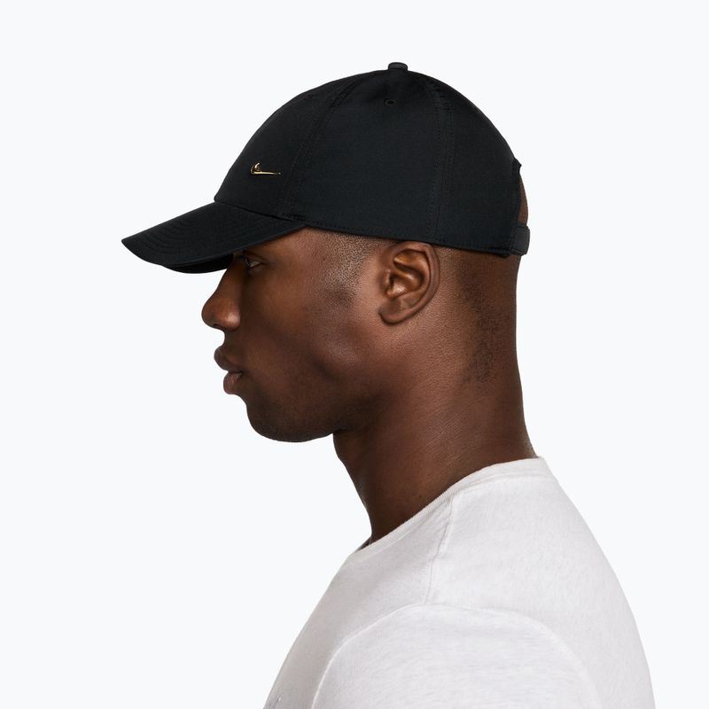 Baseball cap Nike Dri-Fit Club Unstructured Metal Swoosh black/metallic gold 5