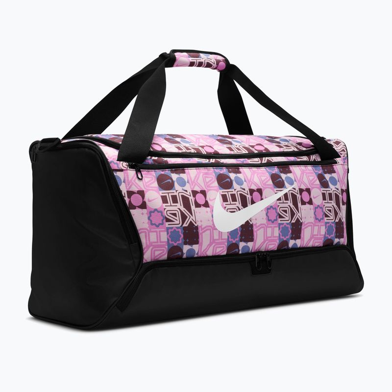 Training bag Nike Brasilia 9.5 Aop 60 l black/pink foam/white 2