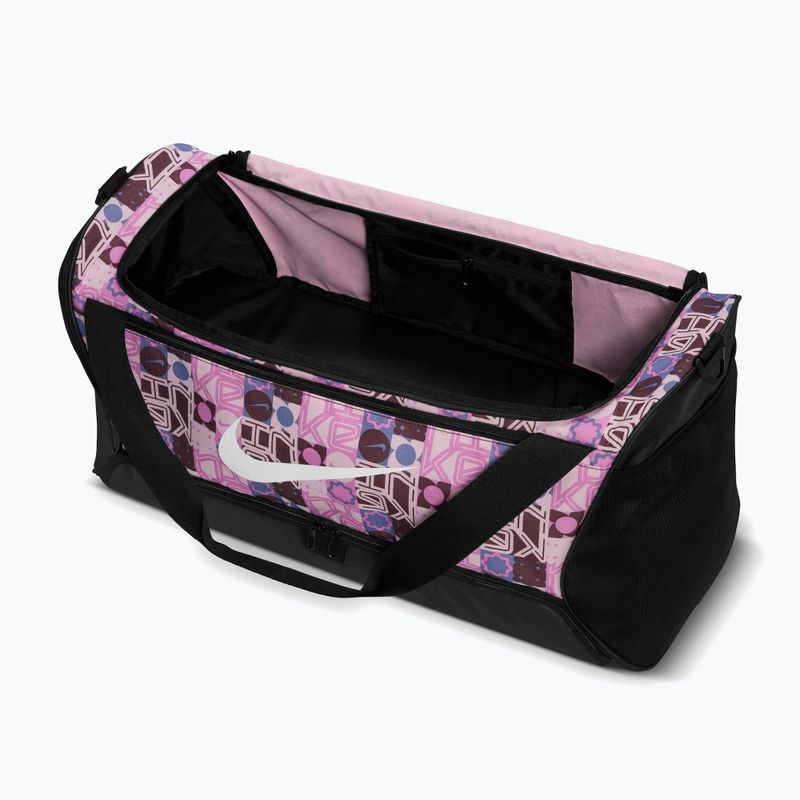 Training bag Nike Brasilia 9.5 Aop 60 l black/pink foam/white 5