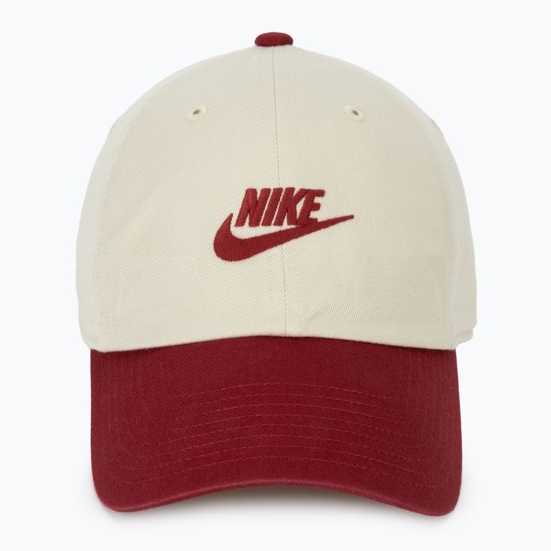 Baseball cap Nike Club Unstructured Futura Wash light khaki/team crimson/team crimson 2
