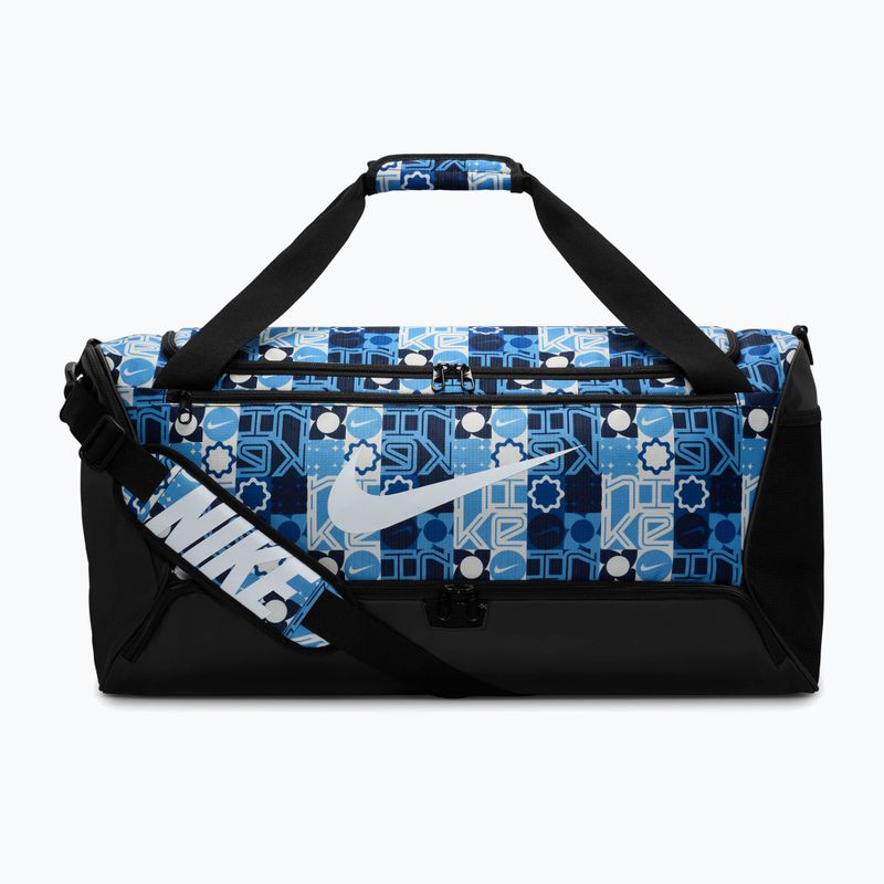 Training bag Nike Brasilia 9.5 Aop 60 l university blue/black/white