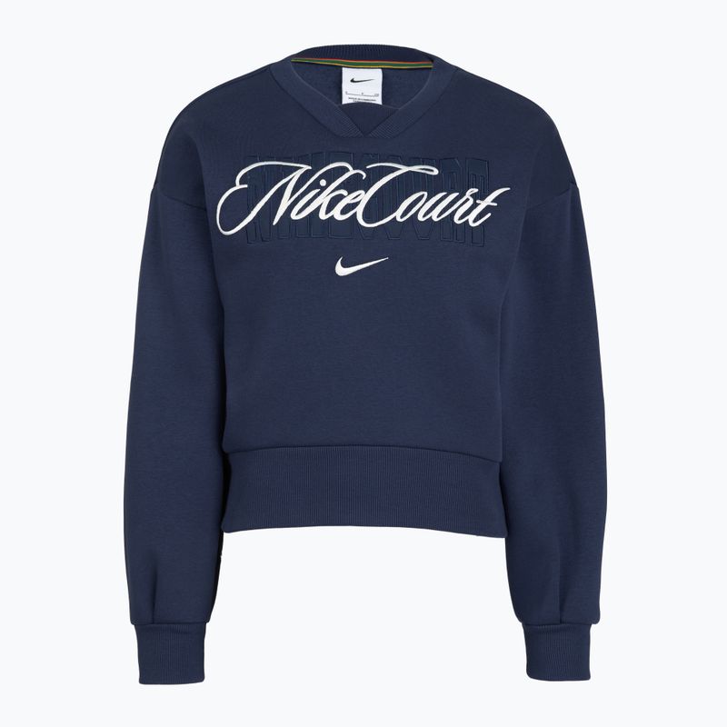Women's sweatshirt Nike Court Collection French Terry Crew Neck midnight navy/sail 4