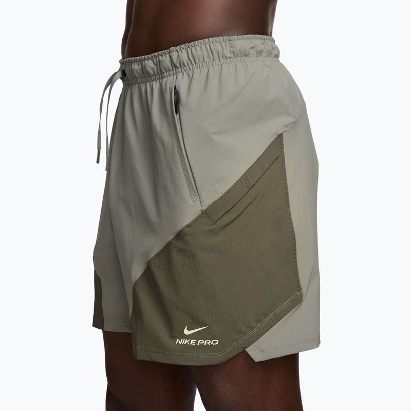 Men's shorts Nike Pro Training Dri-Fit 6" light army/medium olive/light liquid lime 3