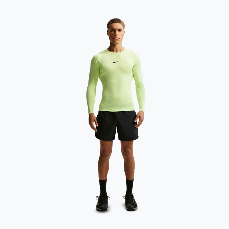 Men's training long sleeve Nike Pro Dri-Fit Tight Fitness light liquid lime/black 2