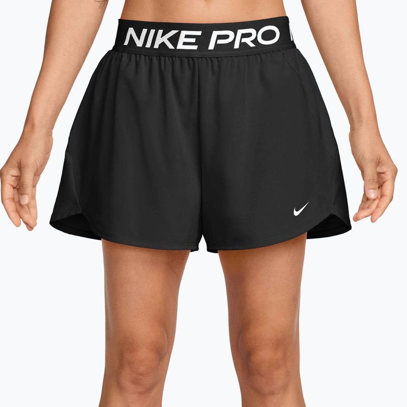 Women's training shorts Nike Pro Dri-Fit Mid-Rise Brief-Lined 3" black/white