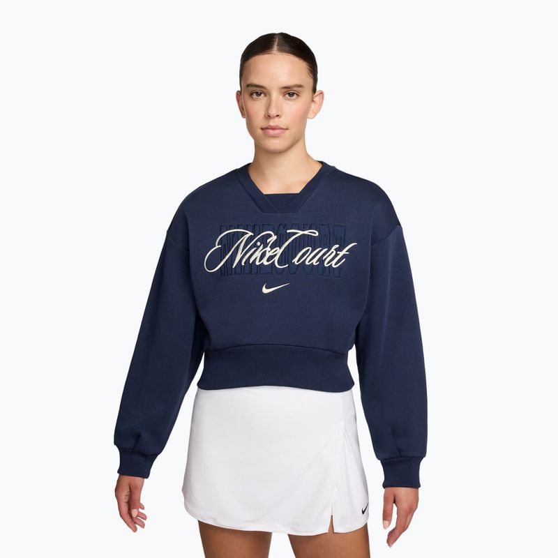 Women's sweatshirt Nike Court Collection French Terry Crew Neck midnight navy/sail