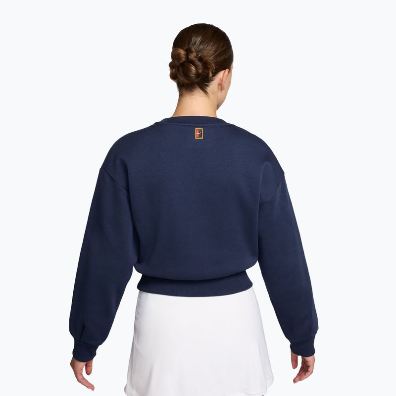 Women's sweatshirt Nike Court Collection French Terry Crew Neck midnight navy/sail 2