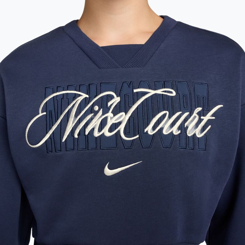 Women's sweatshirt Nike Court Collection French Terry Crew Neck midnight navy/sail 3