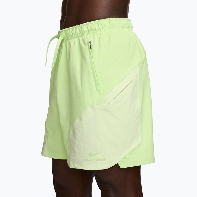 Men's shorts Nike Pro Training Dri-Fit 6" light liquid lime/light liquid lime 3