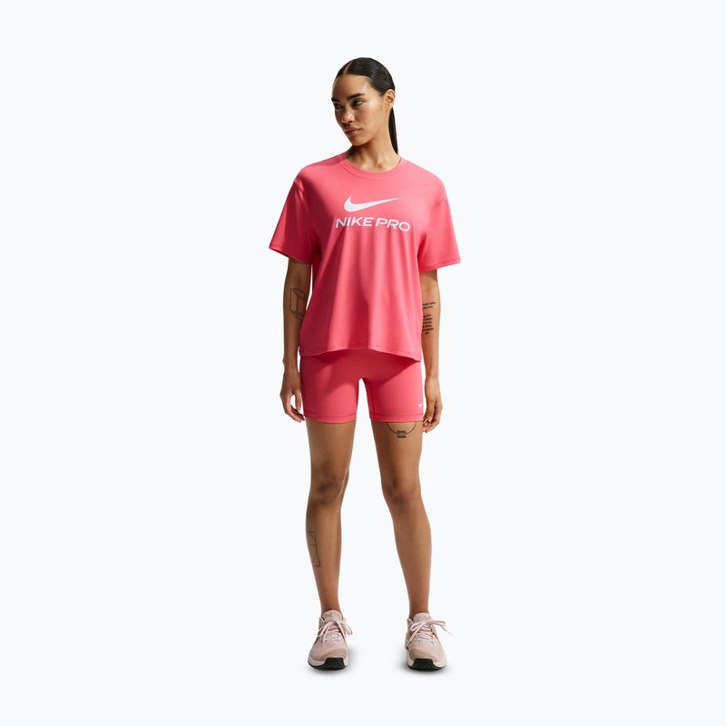 Women's training T-shirt Nike Pro Dri-Fit Loose sea coral/white 2