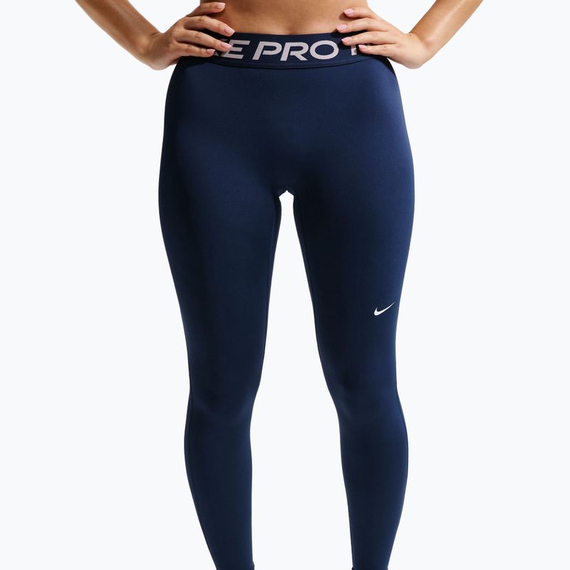 Women's leggings Nike Pro Mid-Rise Full midnight navy/white 4