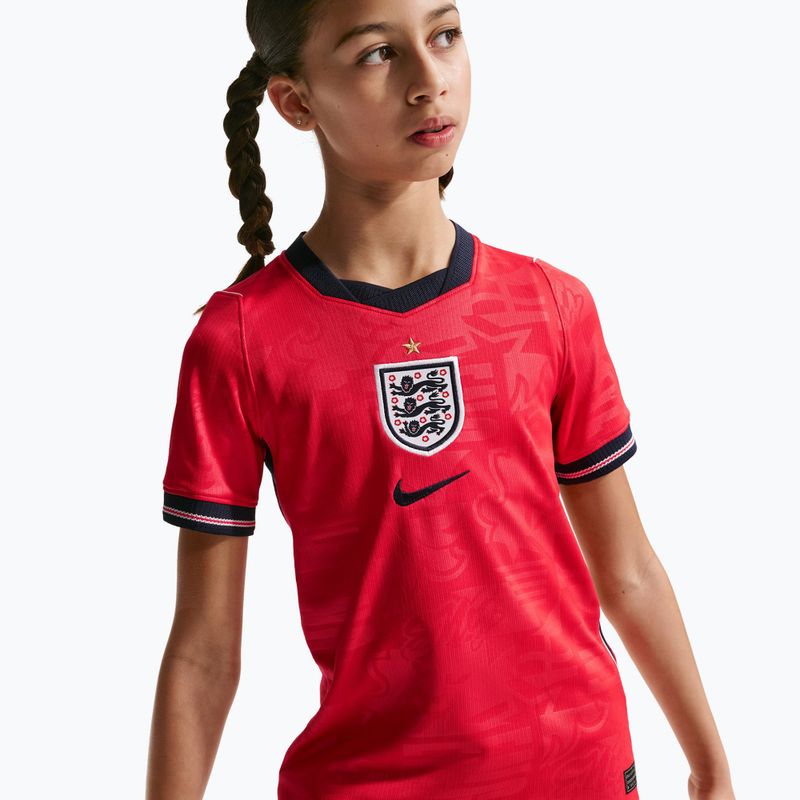Children's football shirt Nike England 2026 Stadium Away speed red/obsidian/white/obsidian 7