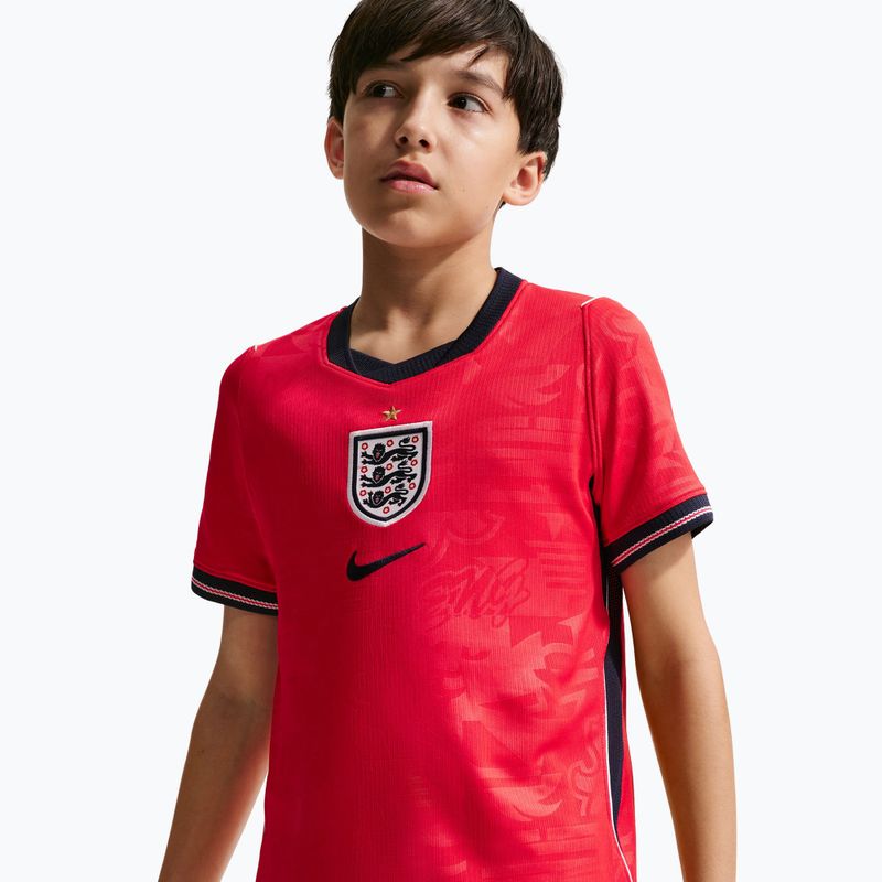 Children's football shirt Nike England 2026 Stadium Away speed red/obsidian/white/obsidian 8