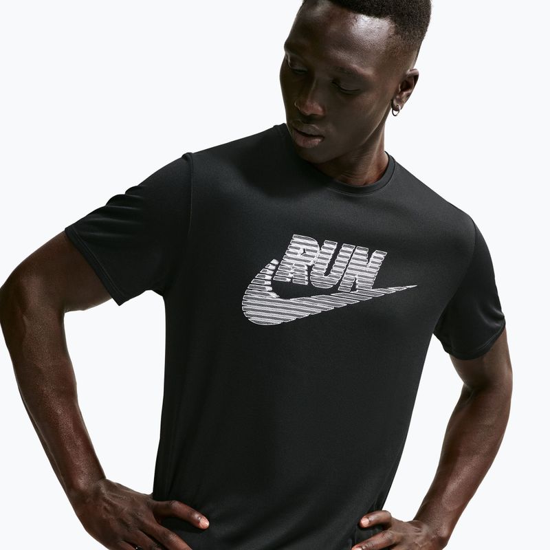 Men's running top Nike Miler Dri-Fit UV black/white