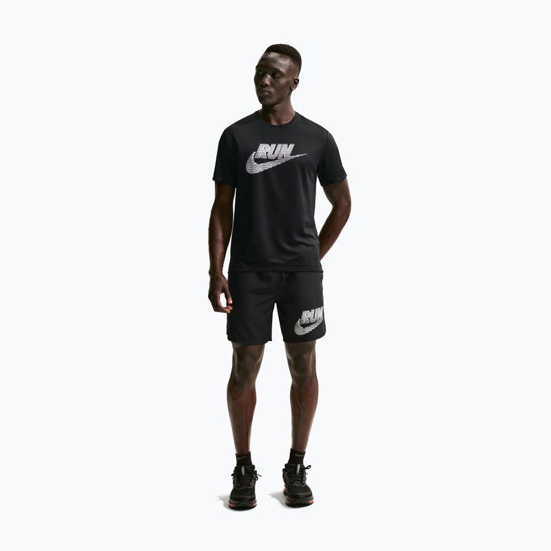Men's running top Nike Miler Dri-Fit UV black/white 2