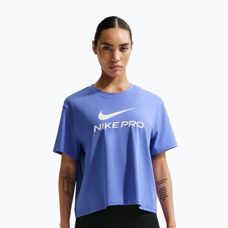 Women's training T-shirt Nike Pro Dri-Fit Loose sapphire/white