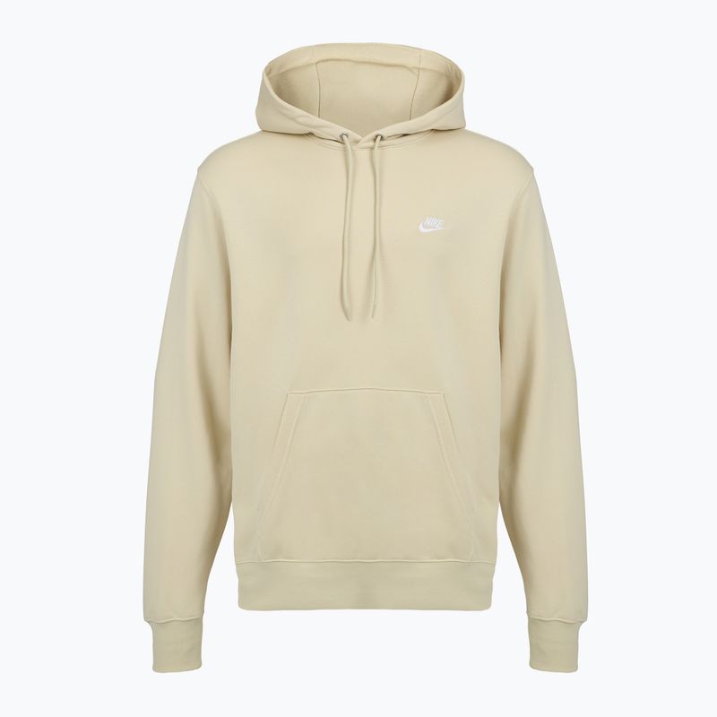 Men's sweatshirt Nike Club French Terry Pullover Hoodie light khaki/light khaki/white 6