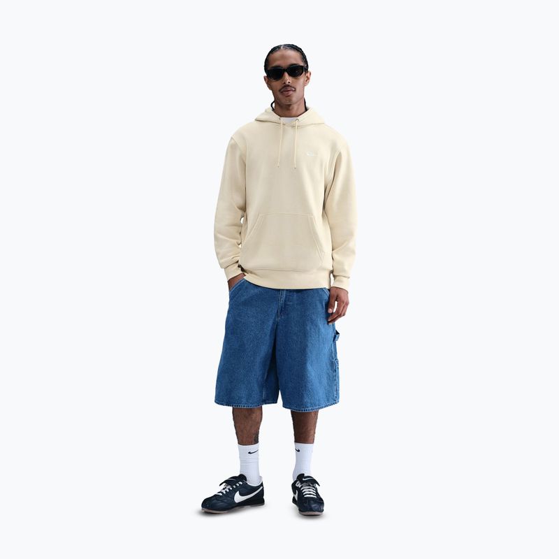 Men's sweatshirt Nike Club Pullover Hoodie light khaki/light khaki/white 2