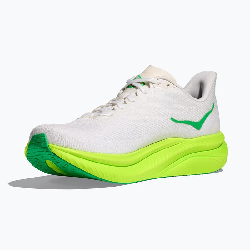 Men's running shoes HOKA Mach 6 white/neon lime 4