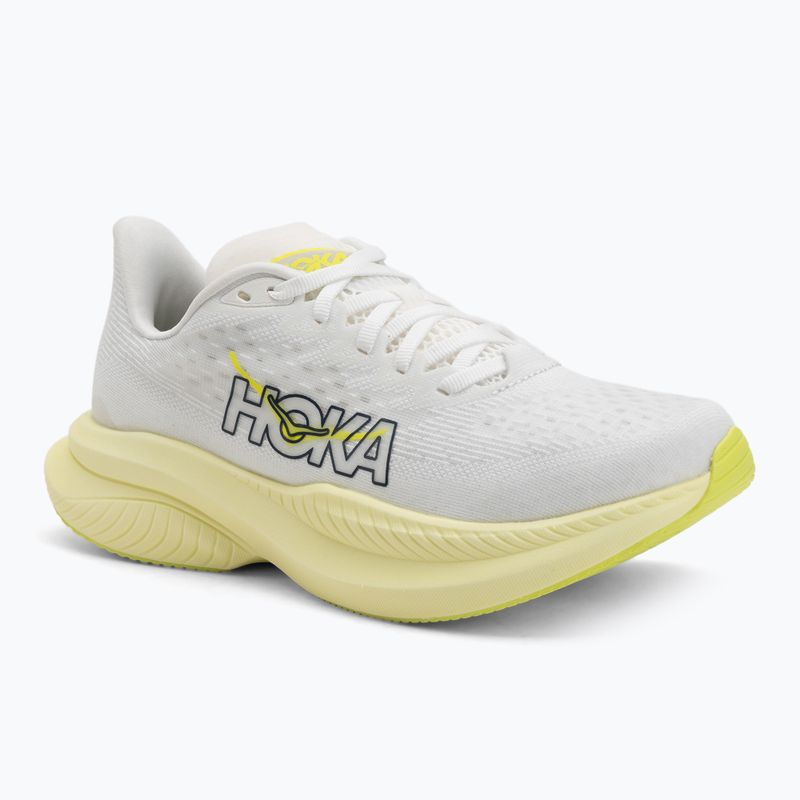 Women's running shoes HOKA Mach 6 white/neon hoka citrus