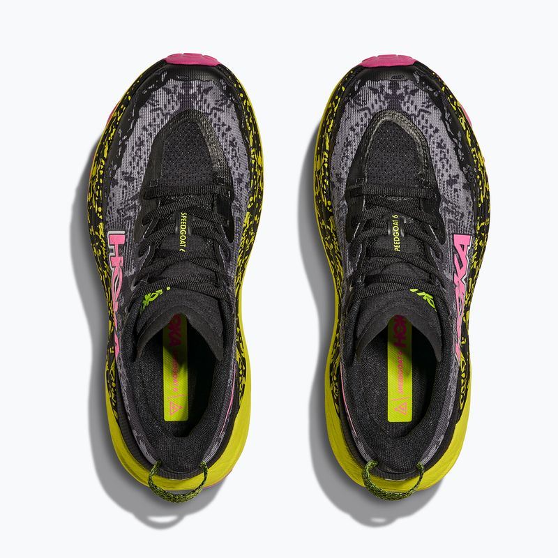 Women's running shoes HOKA Speedgoat 6 black/neon rose 8
