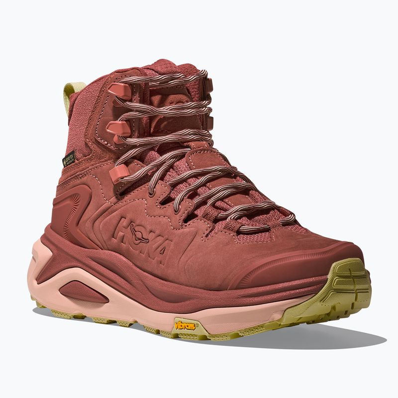 Women's trekking boots HOKA Kaha 3 GTX rouge/rose latte 8