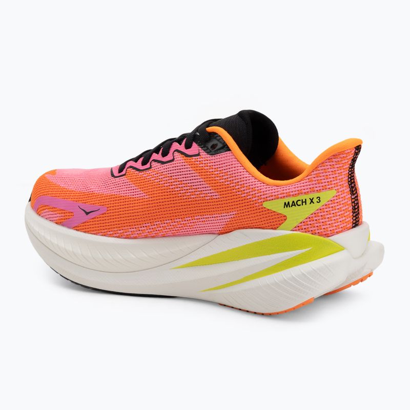 Women's running shoes Hoka Mach X 3 neon rose/neon tangerine 3