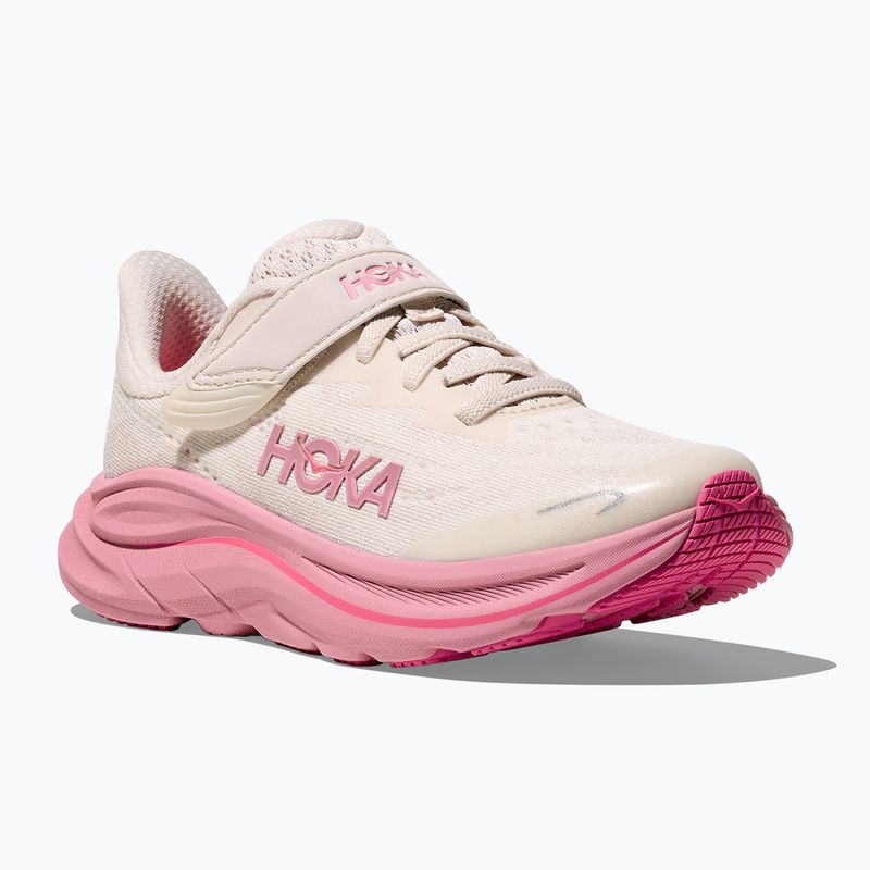HOKA Clifton 10 rose cream/dried rose children's running shoes 8