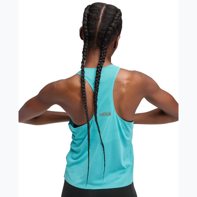 Women's running top HOKA Race Day Singlet cielo blue 5